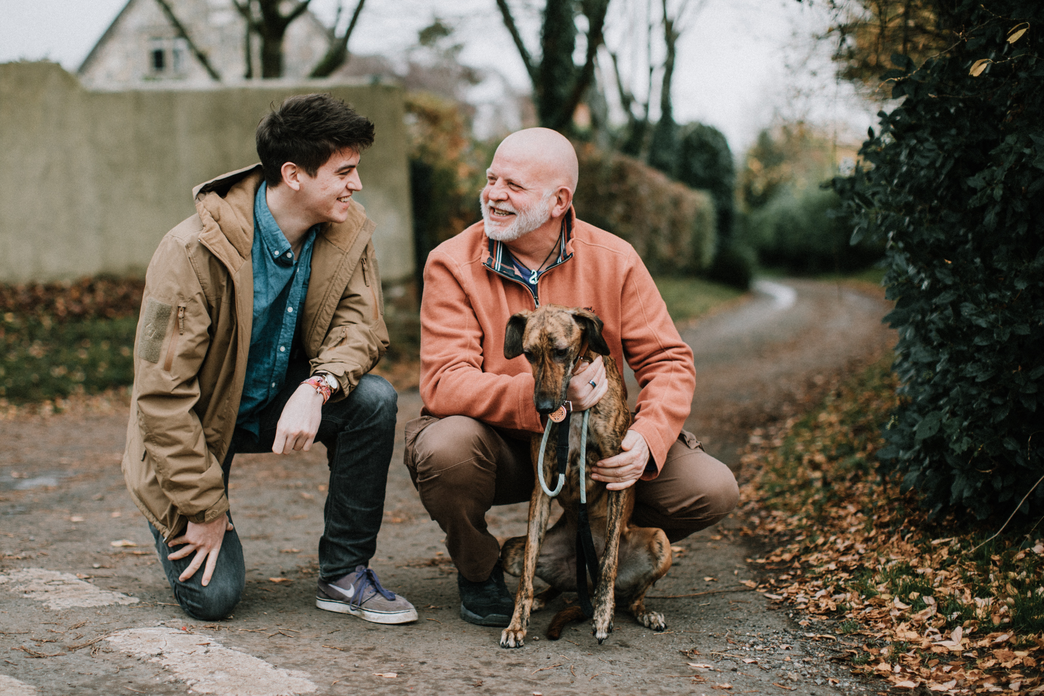 Son and Dad Photo Session with Puppy